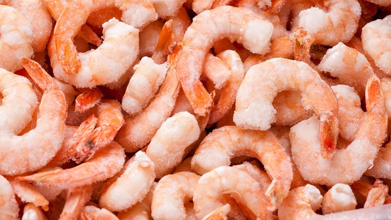 Frozen peeled shrimp