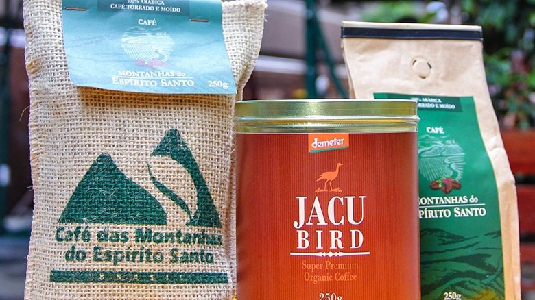 bags of Jacu bird coffee