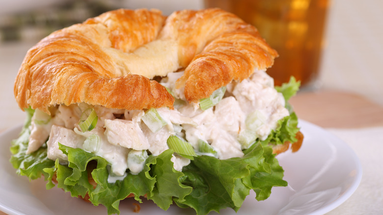 Chicken salad on croissant
