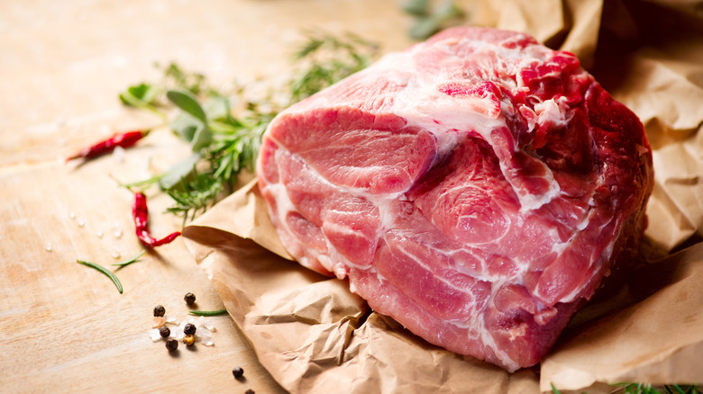 A joint of raw pork