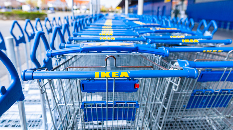 IKEA shopping carts outside store