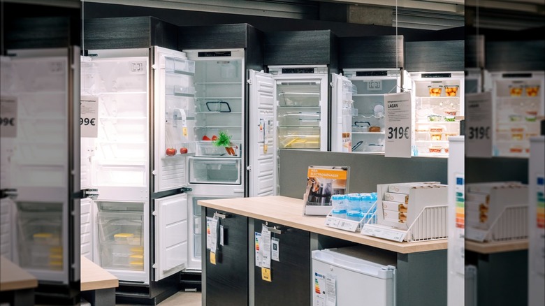 IKEA fridges in showroom