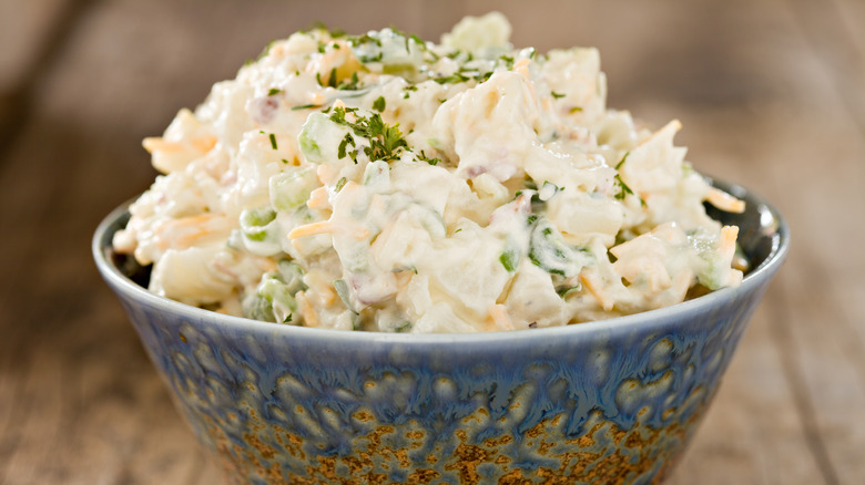 bowl of creamy potato salad
