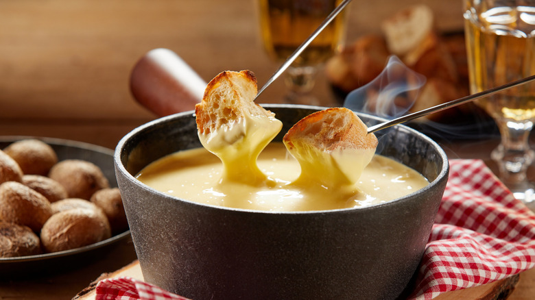 cheese fondue with bread