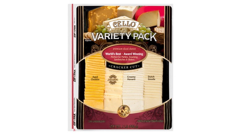 pack of Cello Variety Pack, Cracker Cut, Premium Sliced Cheeses