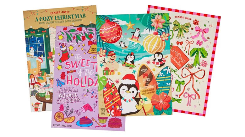 Four assorted Trader Joe's Advent calendars