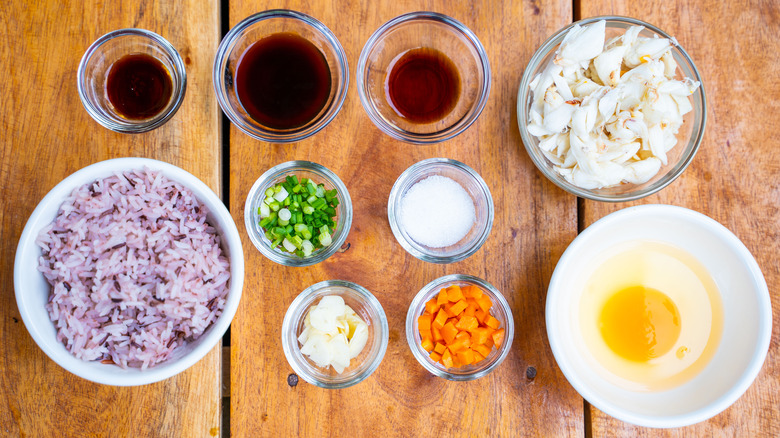 Fried rice uncooked ingredients