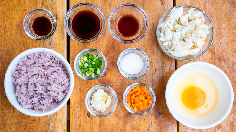 Fried rice uncooked ingredients