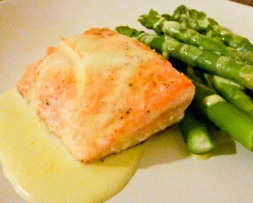 Pan-Roasted Salmon with Lemony Hollandaise Sauce Recipe by Carly Goldsmith