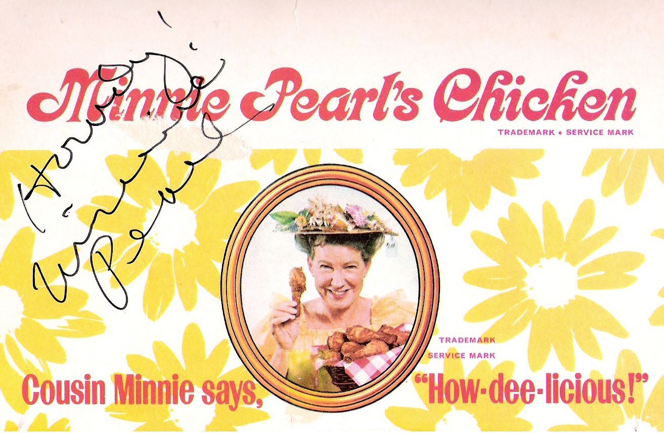 Image result for Minnie Pearl's Fried Chicken logo