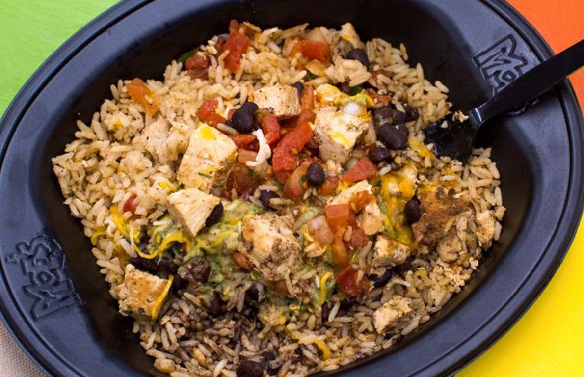 Moe’s Southwest Grill Fish Burrito Bowl from The Healthiest Things to