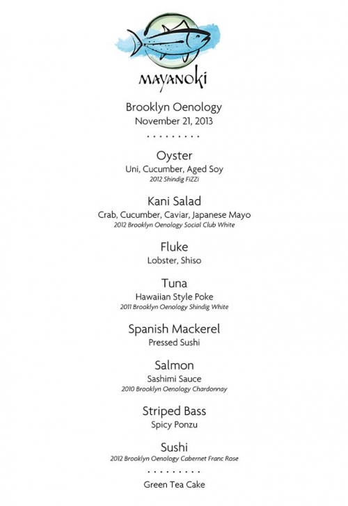 Mayonaki November Menu 